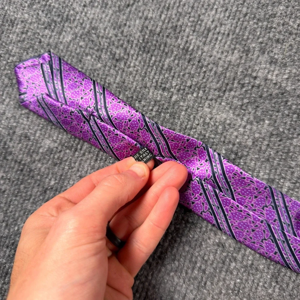 Stefano Ricci Purple Blue Floral Silk Men Tie 3.75